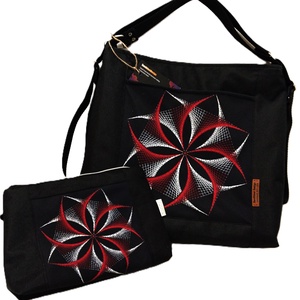 Piros mandala motívumos táska szett - Meska.hu