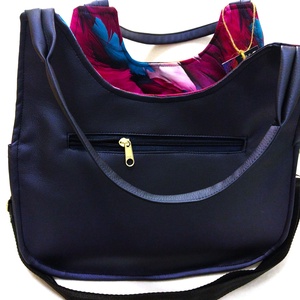 Auróra Feather sötét kék öko-bőr válltáska - táska & tok - kézitáska & válltáska - válltáska - Meska.hu