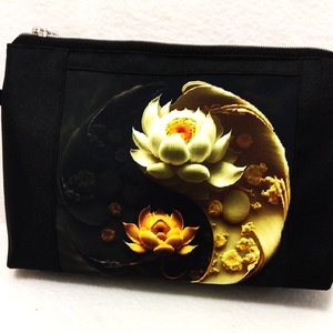 Yig Yang lótusz virág mintás neszesszer/táskarendező, Táska & Tok, Neszesszer, Varrás, MESKA
