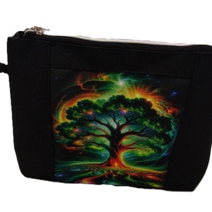 Szivárvány életfa motívumos mandala neszesszer/táskarendező, Táska & Tok, Neszesszer, Varrás, MESKA