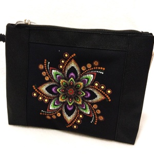 Naprózsa barna/lila mandala motívumos neszesszer/táskarendező, Táska & Tok, Neszesszer, Varrás, MESKA