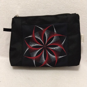 Piros /fehér   mandala-virág motívumos neszesszer/táskarendező - Meska.hu