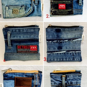 Újrahasznosított  farmer neszesszer/táskarendező-Több minta! - táska & tok - neszesszer - Meska.hu