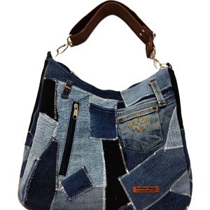  Újrahasznosított  farmer váll-táska - Meska.hu