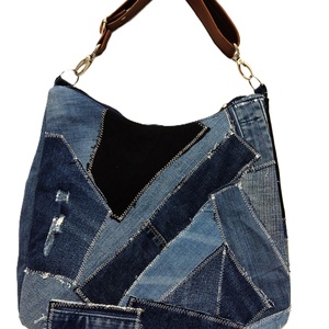  Újrahasznosított  farmer váll-táska - táska & tok - kézitáska & válltáska - vállon átvethető táska - Meska.hu