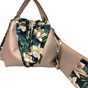 Fehér liliom/pezsgő színű fényes műbőr Variálható Design Táska - táska & tok - variálható táska - Meska.hu