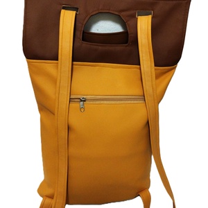 Dögös csajos mustár-sárga/ barna óriás shopper - táska & tok - kézitáska & válltáska - nagy pakolós táska - Meska.hu