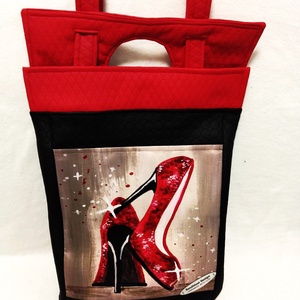 Piros cipelők kézitáska/ hátizsák /óriás shopper - táska & tok - kézitáska & válltáska - kézitáska - Meska.hu
