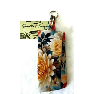 Virág mintás   vízhatlan gyöngyvászon zsepi tartók, vagy bármi tartók, Táska & Tok, Kulcstartó & Táskadísz, Kulcstartó, Varrás, MESKA