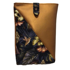 Kolibris mintázatú/ fényes bronz műbőr könyvtok, Táska & Tok, Ebook & Tablet tok, Varrás, MESKA