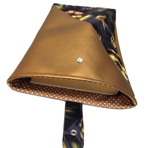 Kolibris mintázatú/ fényes bronz műbőr könyvtok - táska & tok - ebook & tablet tok - Meska.hu