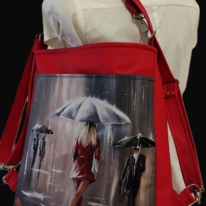 Vagány csajos piros multifunkciós táska - táska & tok - variálható táska - Meska.hu