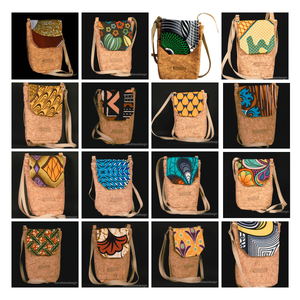 Parafa / mintás afrikai pamutvászon telefontartó kistáska-Pink geometriai minták - táska & tok - pénztárca & más tok - telefontok - Meska.hu