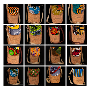 Parafa / mintás afrikai pamutvászon telefontartó kis táska/narancs-lila mintával-Több minta! - táska & tok - pénztárca & más tok - telefontok - Meska.hu