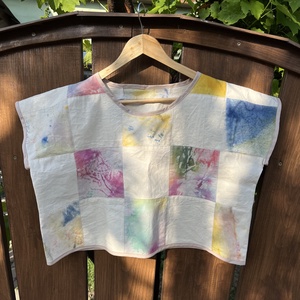Kézzel festett patchwork felső, Ruha & Divat, Női ruha, Póló, felső, Varrás, MESKA
