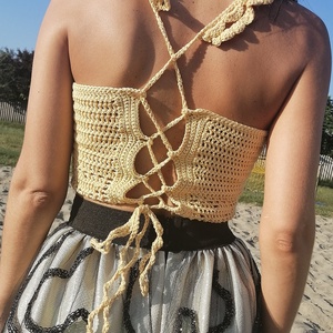 Nyári halványsárga bralette - ruha & divat - női ruha - top - Meska.hu