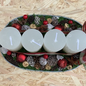 Kis bádog adventi asztaldísz - karácsony - adventi díszek - adventi koszorú - Meska.hu
