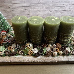 Zöld adventi asztaldísz - Meska.hu