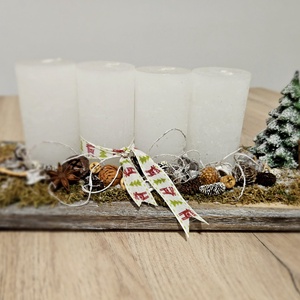 Natúr adventi asztaldísz - karácsony - adventi díszek - adventi koszorú - Meska.hu