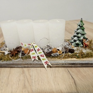Natúr adventi asztaldísz - Meska.hu