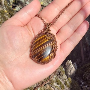 Tigrisszem nyaklánc - ékszer - nyaklánc - medál - Meska.hu