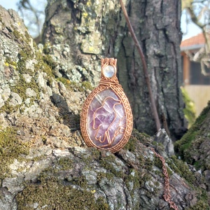 Ametiszt medál  - ékszer - nyaklánc - medálos nyaklánc - Meska.hu