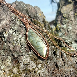 Labradorit medál  - ékszer - nyaklánc - medálos nyaklánc - Meska.hu