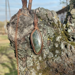 Labradorit medál  - ékszer - nyaklánc - medálos nyaklánc - Meska.hu