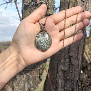 Jáspis (óceán) medál  - ékszer - nyaklánc - medálos nyaklánc - Meska.hu