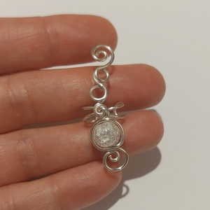 Fülgyűrű hegyikristállyal - ékszer - ékszerszett - Meska.hu