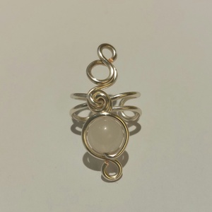 Fülgyűrű rózsakvarccal - ékszer - ékszerszett - Meska.hu