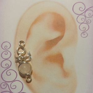 Fülgyűrű rózsakvarccal - Meska.hu