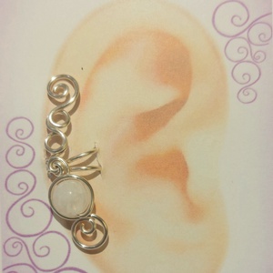 Fülgyűrű holdkővel - Meska.hu