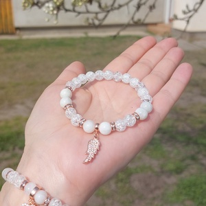 Holdkő és hegyikristály karkötő � választható dísszel - ékszer - karkötő - ásványkarkötő - Meska.hu