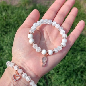 Holdkő és hegyikristály karkötő � választható dísszel - ékszer - karkötő - ásványkarkötő - Meska.hu