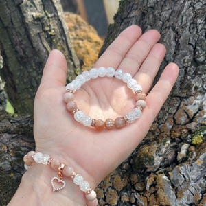 Holdkő és hegyikristály karkötő � választható dísszel, Ékszer, Karkötő, Ásványkarkötő, Ékszerkészítés, MESKA