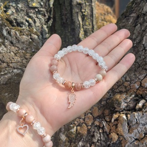 Holdkő és hegyikristály karkötő � választható dísszel - ékszer - karkötő - ásványkarkötő - Meska.hu