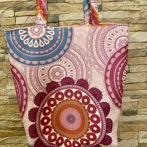 Mandalás textil szatyor ( pompás szín ) - táska & tok - bevásárlás & shopper táska - shopper, textiltáska, szatyor - Meska.hu