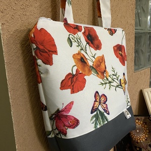 Pipacsos textil táska - Meska.hu