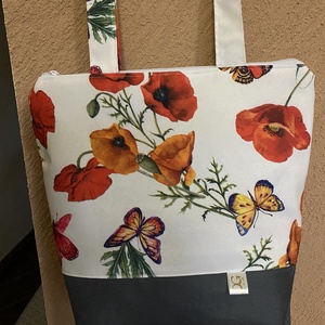Pipacsos textil táska - esküvő - kiegészítők - táska - Meska.hu