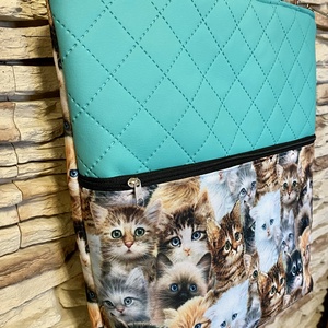 Csodás, zipzáras textil táska ( cicák )  - táska & tok - bevásárlás & shopper táska - shopper, textiltáska, szatyor - Meska.hu