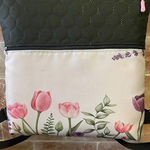 Tulipán mintás háti táska - táska & tok - bevásárlás & shopper táska - shopper, textiltáska, szatyor - Meska.hu