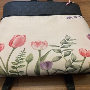 Tulipán mintás háti táska - táska & tok - bevásárlás & shopper táska - shopper, textiltáska, szatyor - Meska.hu