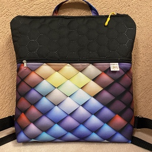 Prizma mintás hátitáska, Táska & Tok, Bevásárlás & Shopper táska, Shopper, textiltáska, szatyor, Varrás, MESKA