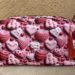 Pink-Szívecskés, csodás neszesszer/sminktáska, Táska & Tok, Neszesszer, Varrás, MESKA