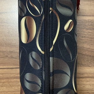 CoffeeChic � fekete-arany kávészem-mintás  sminktáska/neszesszer - táska & tok - neszesszer - Meska.hu