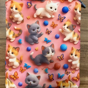 Játékos cicák� cipzáras könyvvédő, Otthon & Életmód, Papír, írószer, Könyv- és füzetborító, Varrás, MESKA