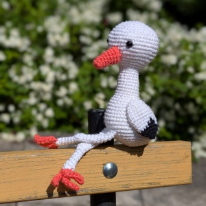 Horgolt gólya - Meska.hu