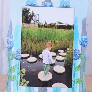 Virágos fotókeret, Otthon & Életmód, Papír, írószer, Album & Fotóalbum, Festészet, Festett tárgyak, MESKA