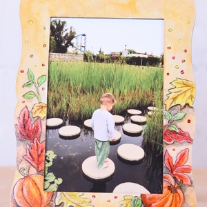 Őszi hangulatú fotó keret, Otthon & Életmód, Papír, írószer, Album & Fotóalbum, Festett tárgyak, Festészet, MESKA